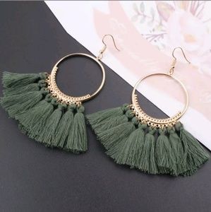 BOHO Tassle Fringe Hoop Earrings